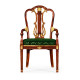 Neo-classical gilded lyre back dining armchair