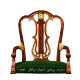 Neo-classical gilded lyre back dining armchair