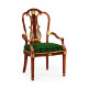 Neo-classical gilded lyre back dining armchair
