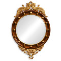 Mahogany &Amp; Gilt Round Convex Eglomise Mirror (Medium)