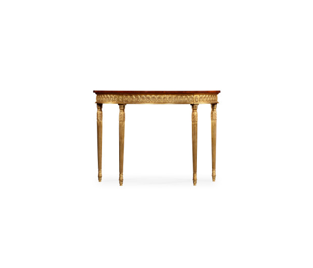 Mahogany demilune console table