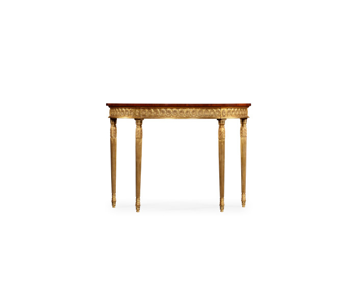 Mahogany demilune console table