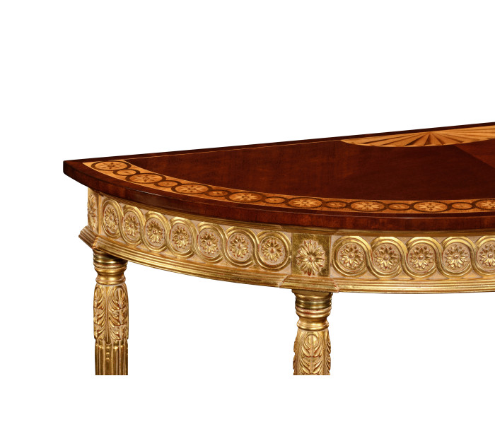 Mahogany demilune console table