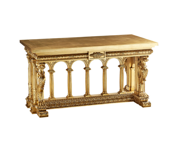 French Library Table - Gold Leaf