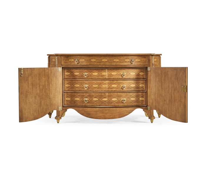 Chippendale Style Commode With Fine Inlay
