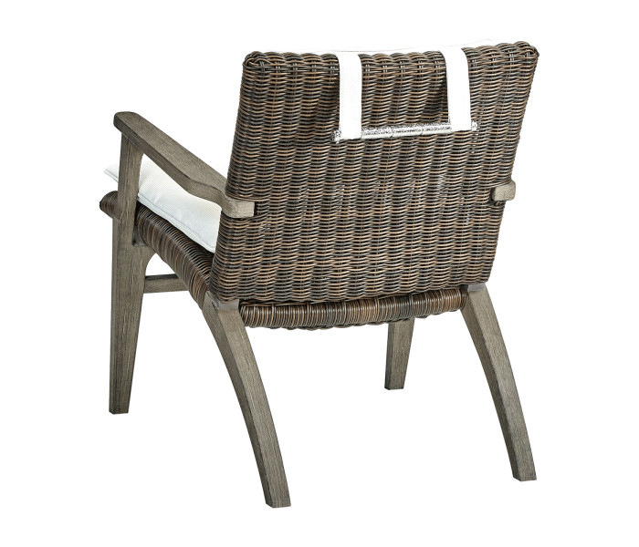 Grey And Rattan  Lounge Chair
