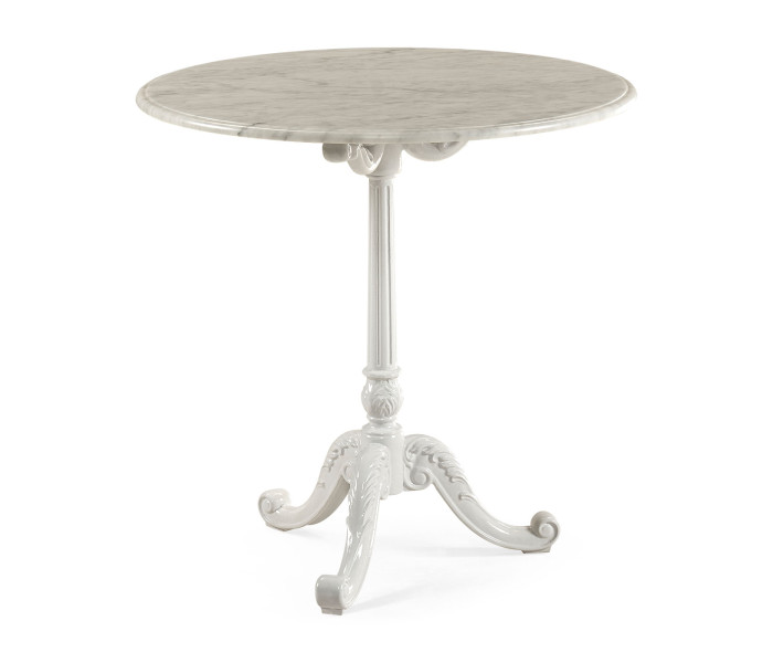 Round Table With White Carrara Top 
28