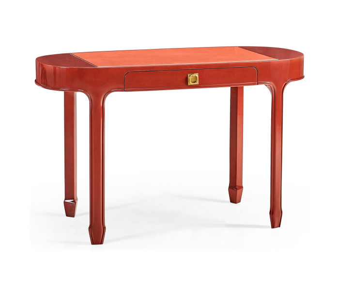 Oval Desk - RED  BRICK LEATHER 031-01-00210