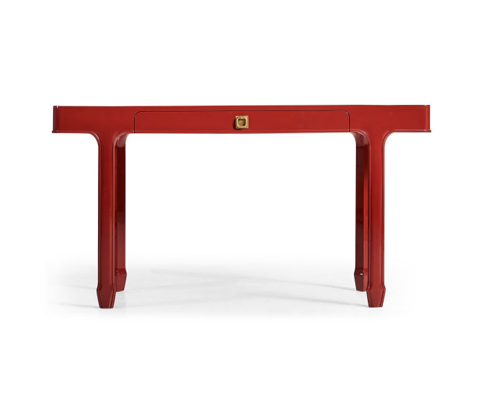 Rectangular Desk (140) - Red Brick Leather 031-01-00210 - Socket