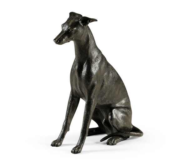Whippet sitting no collars