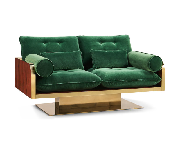 Wood Shell 2 Seat Loveseat