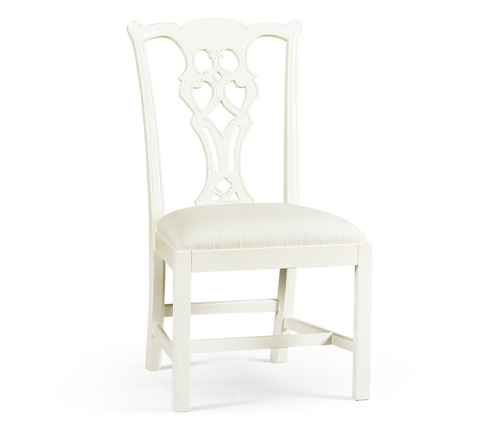 Spark Chippendale White Side Chair