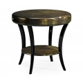 Dark Bronze Round Side Table With Drawer