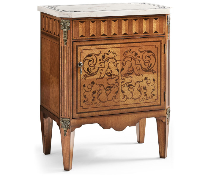 Small Satinwood &Amp; Cream Scagliola Italian Commode