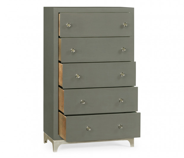 Tall chest with blazer buttons (Slate/Silver)