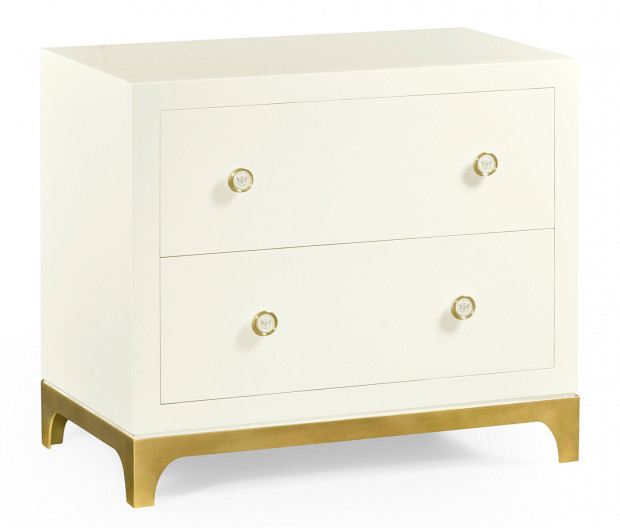 Blanc & Gold Low Chest