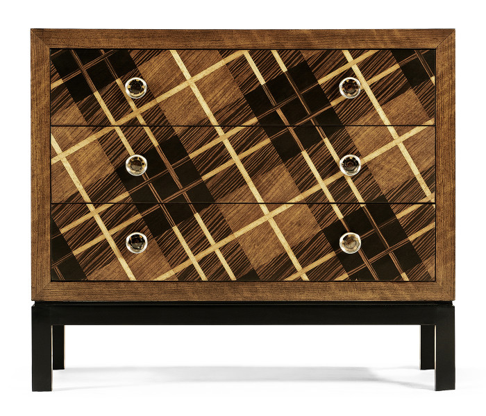 Hand Inlaid Tartan Low Chest