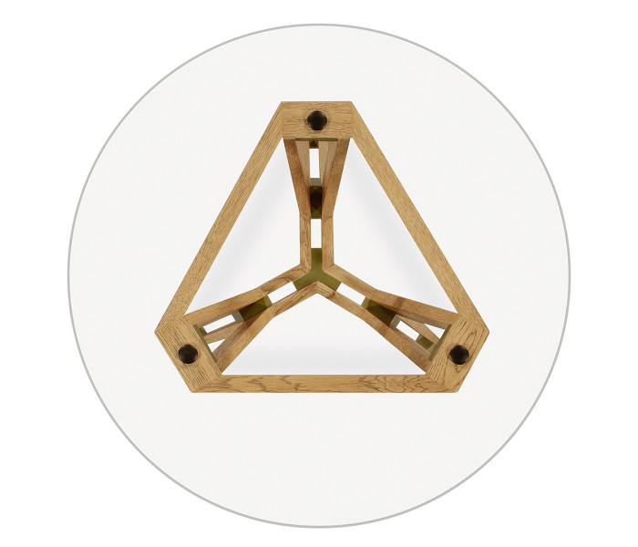 Oak Architectural Circular Side Table 24