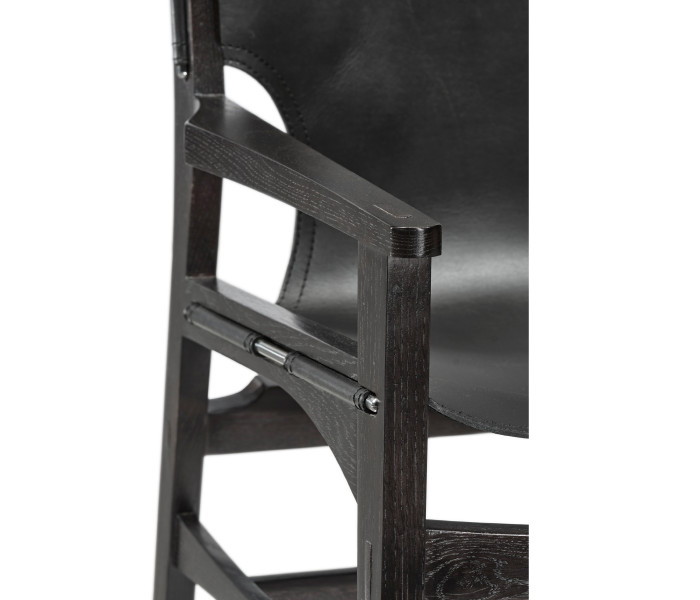 Casual Mid-cent Slung Leather Arm Chair