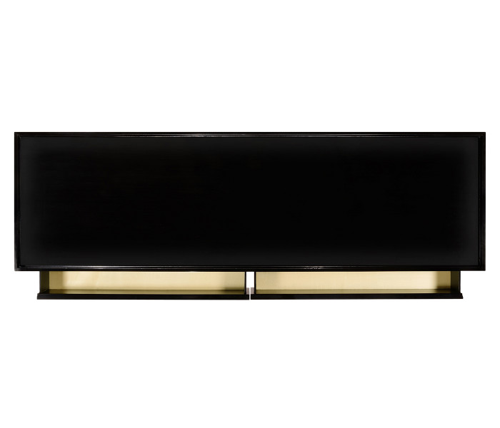 Classic Ebony & Ivory Herringbone Console Table