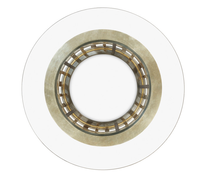 Multi Metal Round Plaid Centre Table