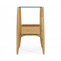 Rectangular Architects End Table With Drawer And Glass Top