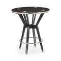 Architectural Circular Black Mocha Oak Bar Table 36