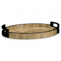 Large Elliptical Tray In Brown Brick Eggshell