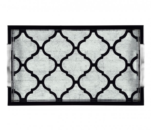 Rectangular Black & Eggshell Tray