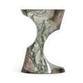 Round Faux Black & Grey Marble Cut-Out Lamp Table