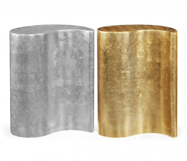 Circular Two-Piece Yin & Yang Gilded & Silver Drinks Table