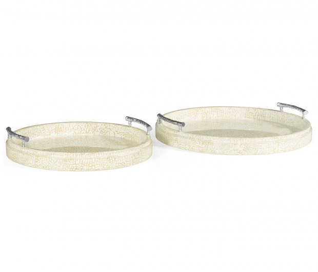 Duo Circular Yellow Eggshell Tray