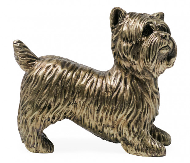 Light Antique Brass Yorkshire Terrier Dog