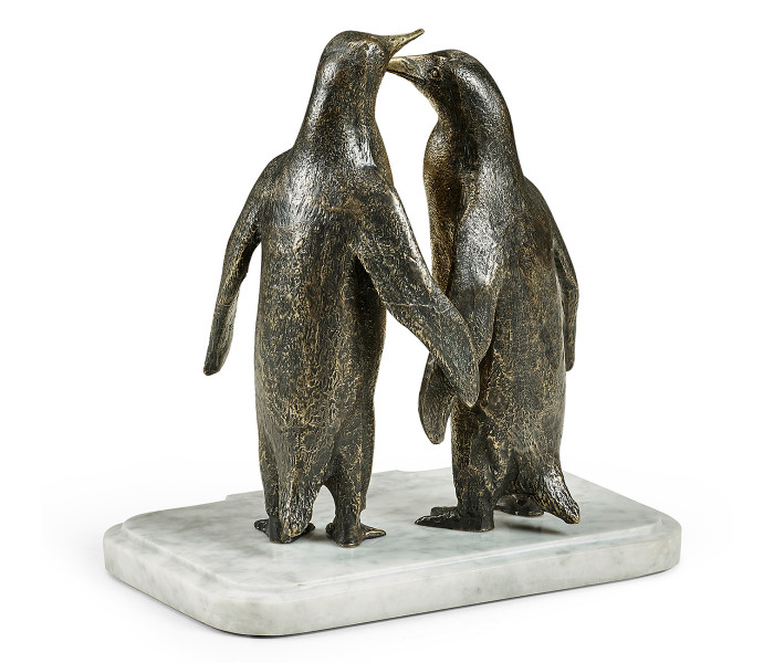 Anitque Dark Bronze Penguins