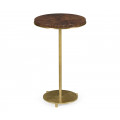 Small Round Dark Santos & Brass Wine Table