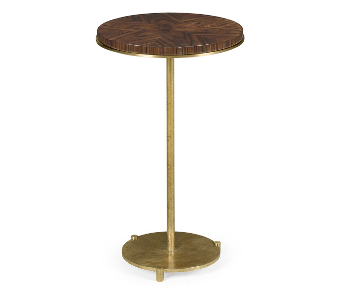 Small Round Dark Santos & Brass Wine Table
