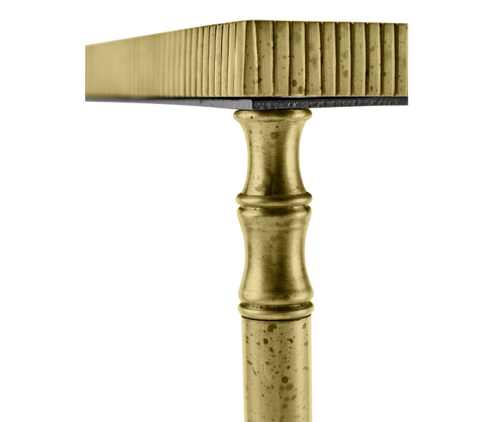 Rectangular Antique Brass End Table with Antique Mirror Top