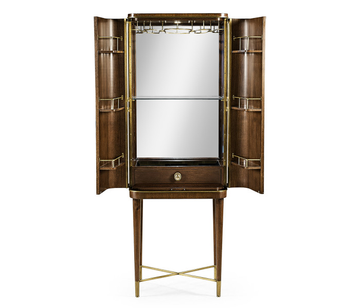 Handpainted on Light Gold Foil Drinks Cabinet