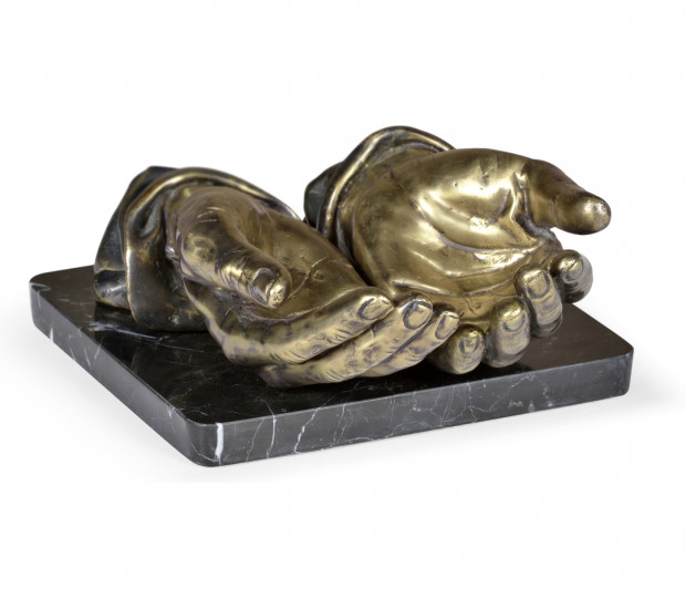 Double Light Brass Open Face Palms