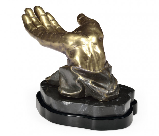 Single Light Brass Open Face Palm