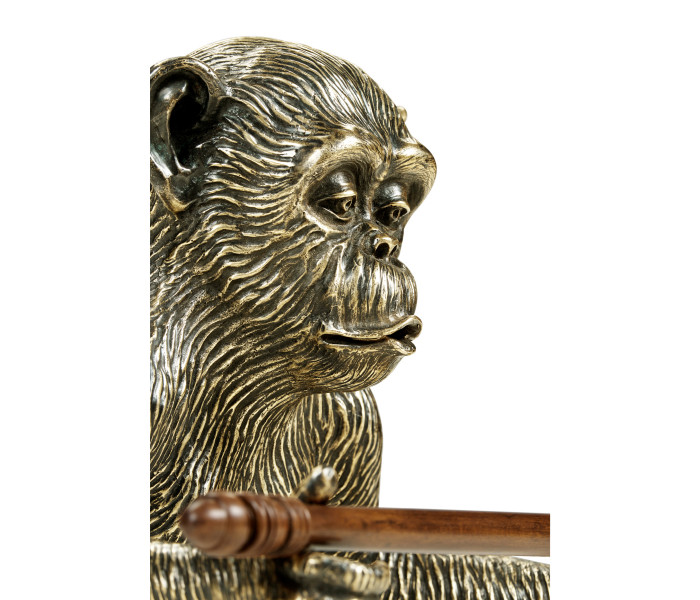 Antique Dark Bronze Monkey Tissue Paper Holder