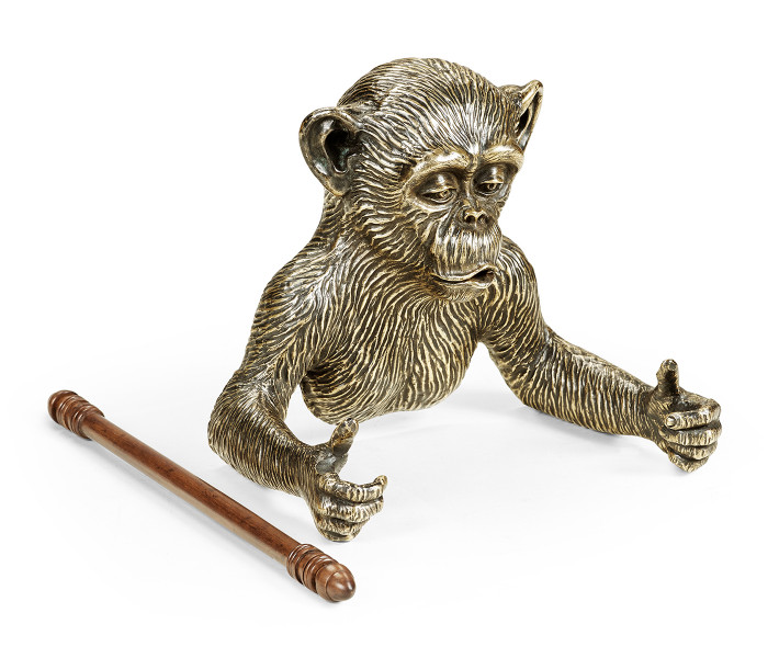 Antique Dark Bronze Monkey Tissue Paper Holder