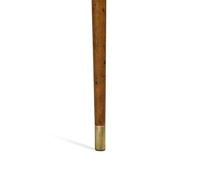 Mahogany Walking Stick with Brass Dog Topper