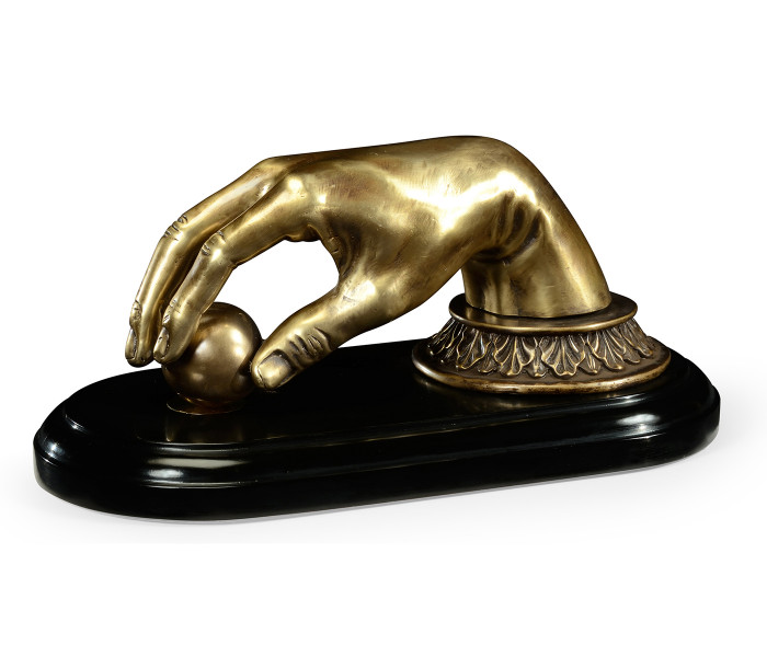Antique Brass Hand Paperweight