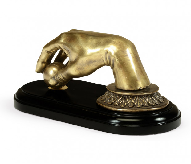 Antique Brass Hand Paperweight