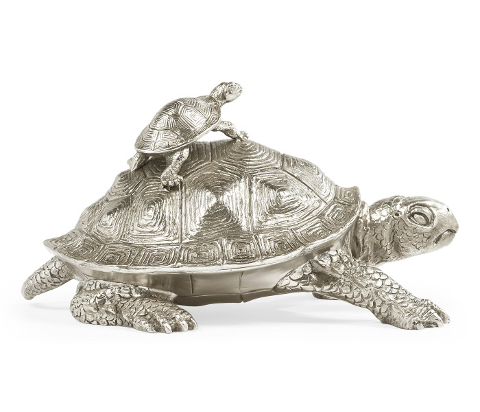 White Stainless Steel Turtle Container