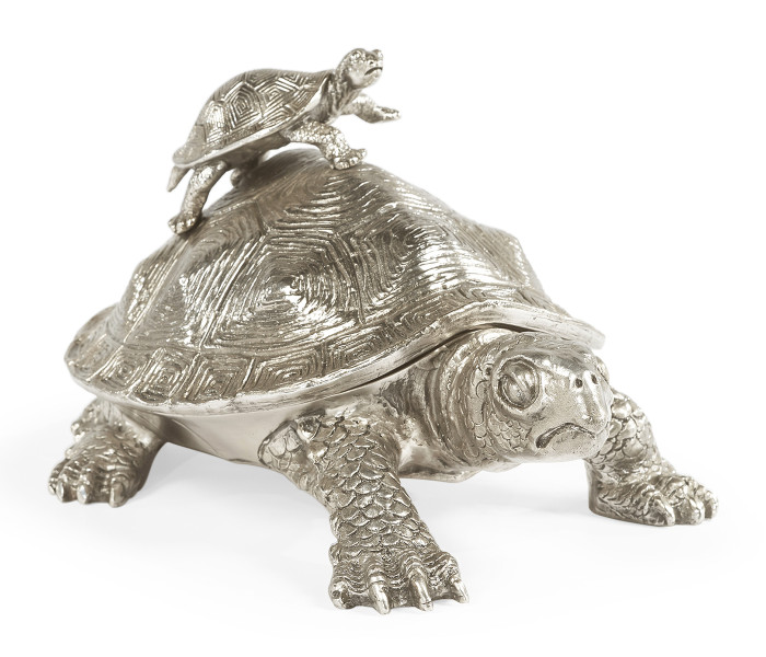 White Stainless Steel Turtle Container