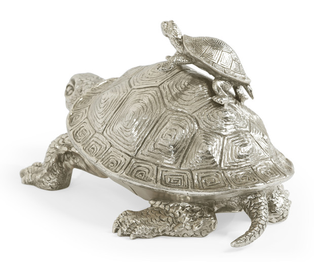 White Stainless Steel Turtle Container