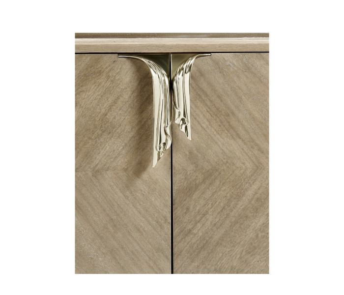 Rivoli Walnut &Amp; White Stainless Steel Entertainment Unit