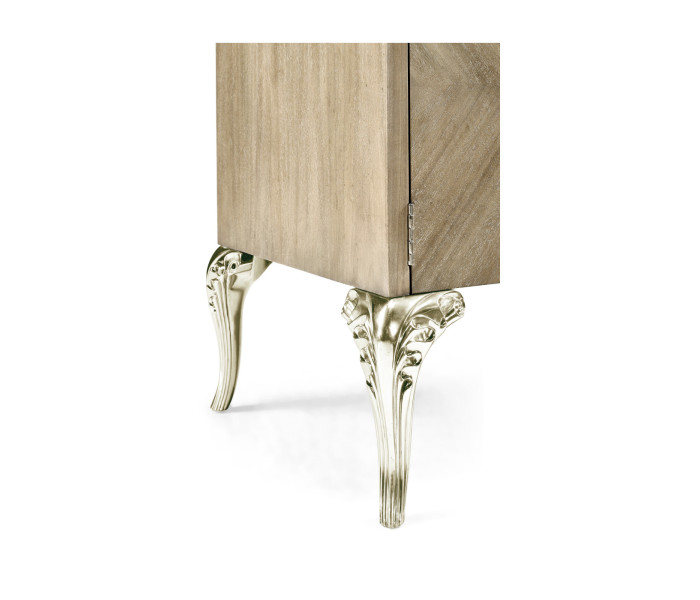 Rivoli Walnut &Amp; White Stainless Steel Entertainment Unit